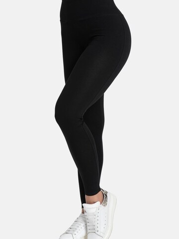 Evoni Slim fit Leggings 'aus Baumwolle mit hohem Bund' in Black