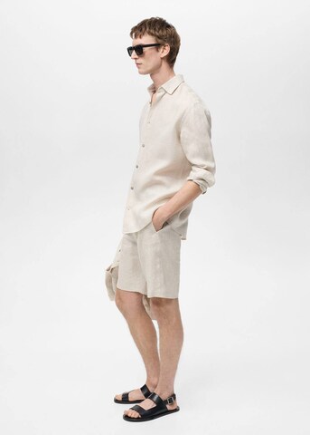 MANGO MAN Regular Fit Hemd 'Parrot' in Beige