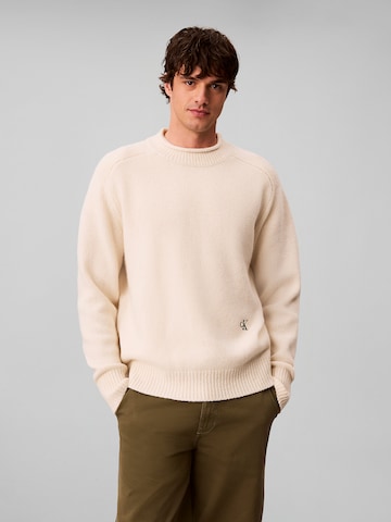 Calvin Klein Jeans Trui in Beige: voorkant