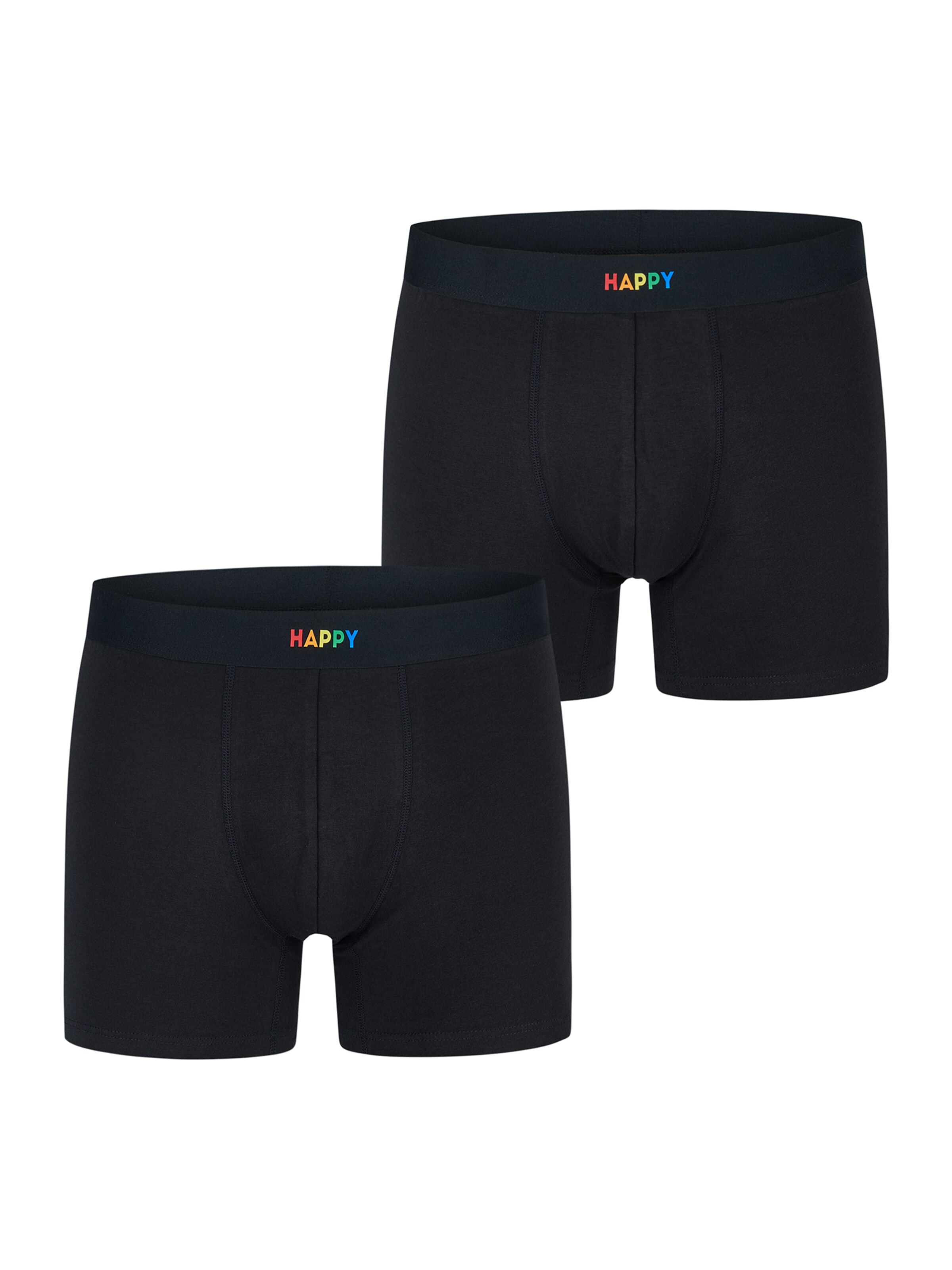 Happy Shorts Retro Boxer ' Jersey ' in Schwarz: Vorderseite