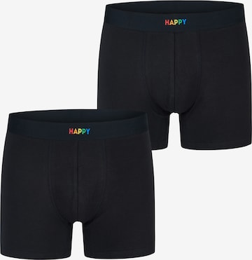 Happy Shorts Boxershorts ' Jersey ' in Zwart: voorkant