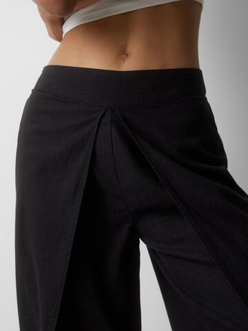 Pull&Bear Wide Leg Hose in Schwarz