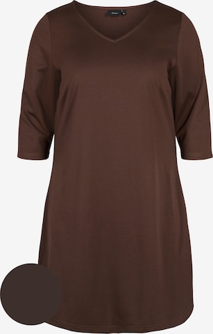 Zizzi Sukienka 'DEANNA' w kolorze brązowy: przód