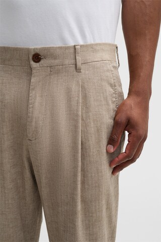 STRELLSON Tapered Pleat-Front Pants 'Louis' in Brown