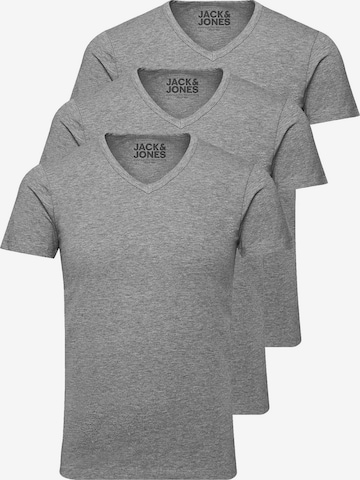 JACK & JONES T-Shirt 'JJV-Neck' in Grau: Vorderseite