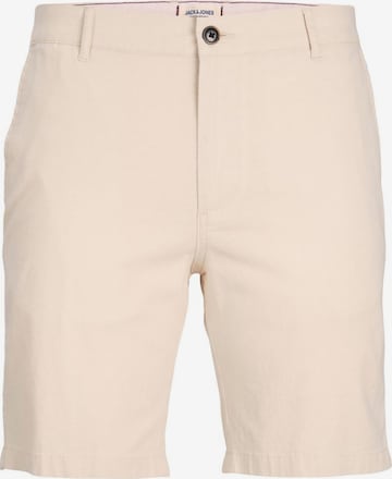 Jack & Jones Plus regular Lærredsbukser i beige: forside