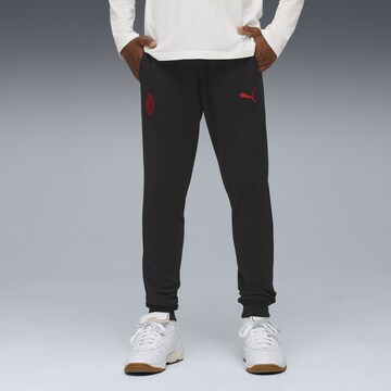 PUMA Tapered Sports trousers 'AC Milan FtblEssentials' in Black: front