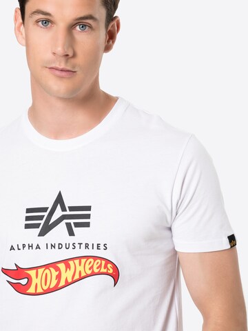 ALPHA INDUSTRIES T-Shirt 'Hot Wheels' in Weiß
