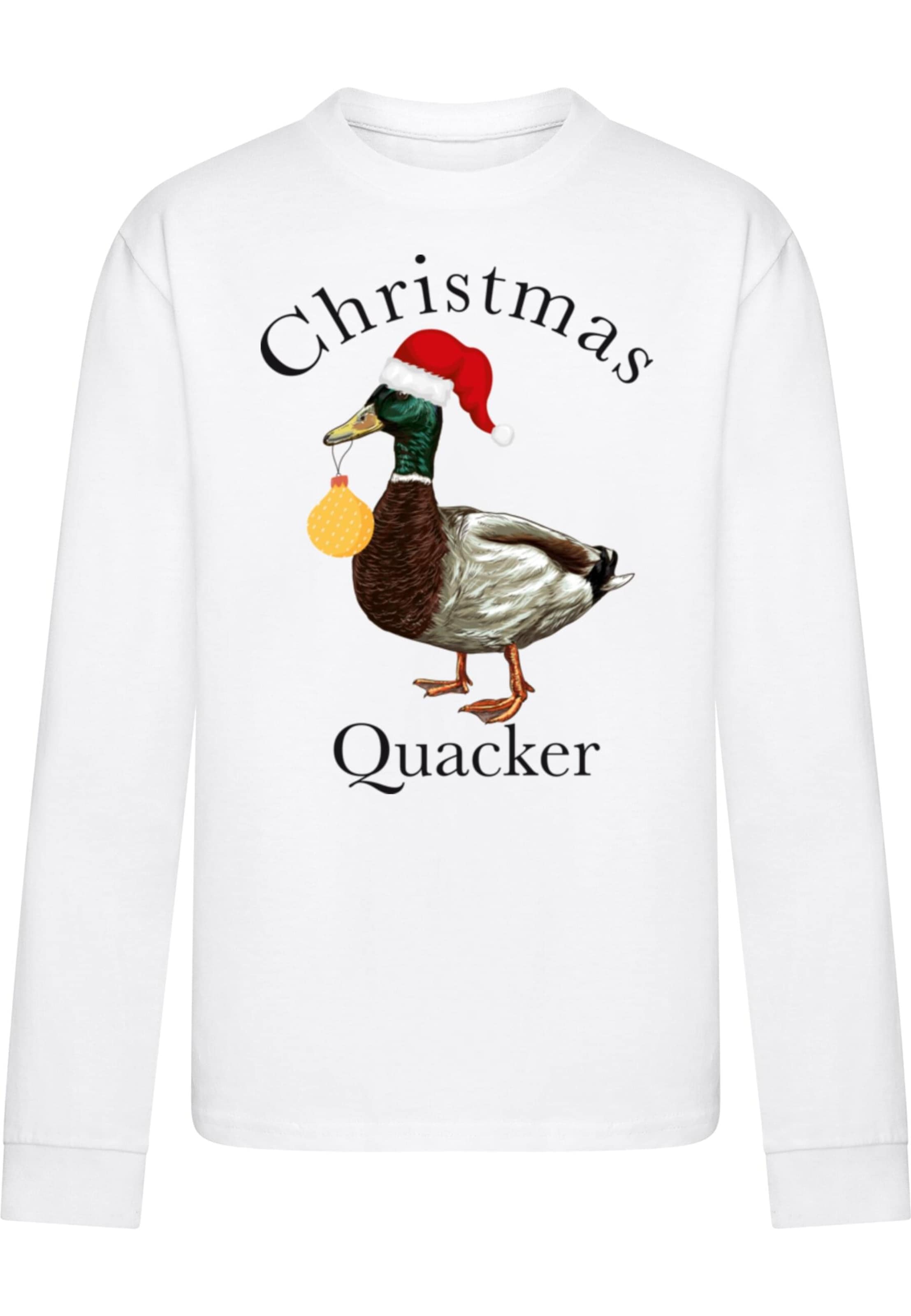 ABSOLUTE CULT Shirt 'Christmas Quacker' in Wit: voorkant