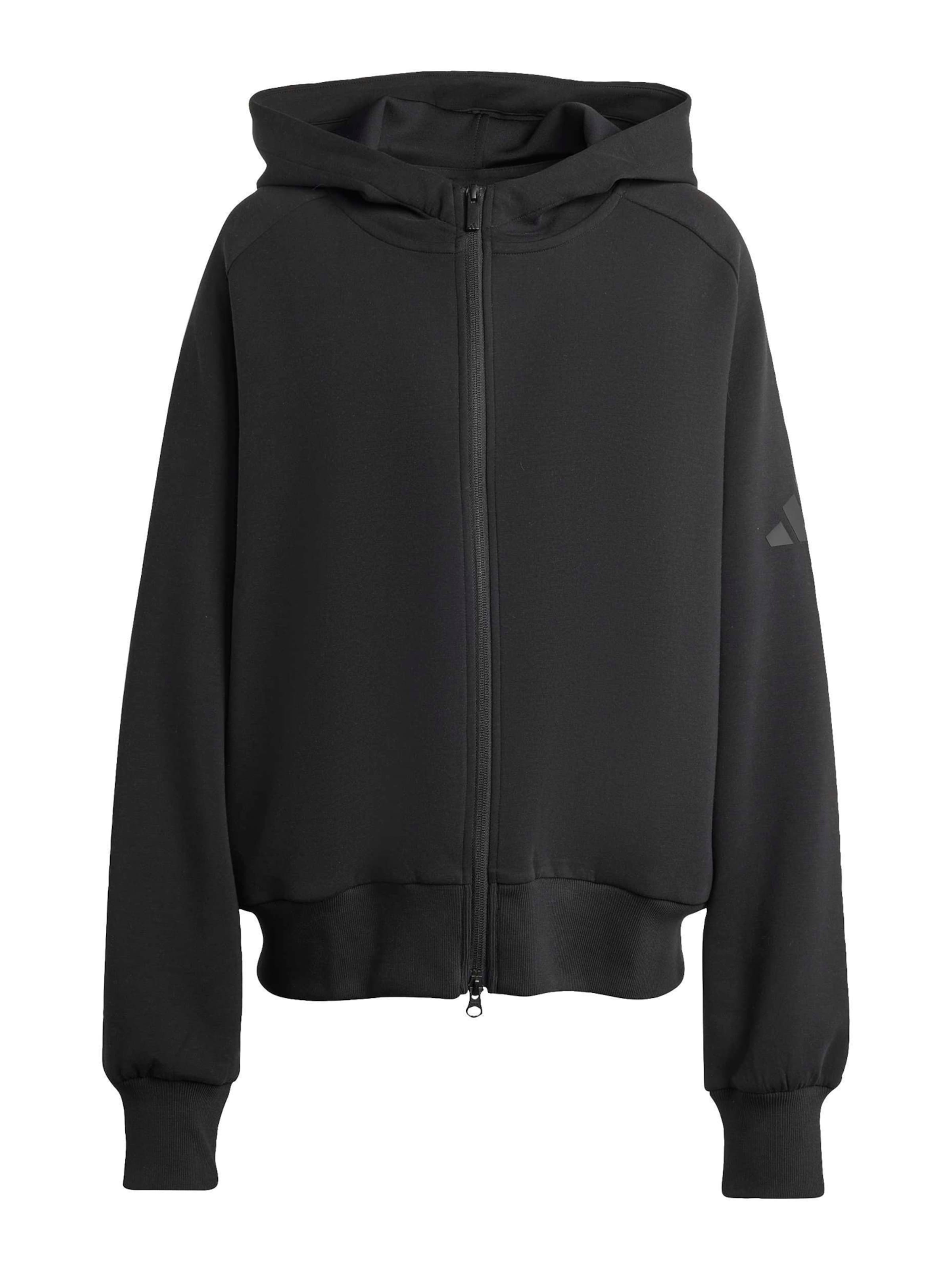ADIDAS SPORTSWEAR Sports sweat jacket in Black: front