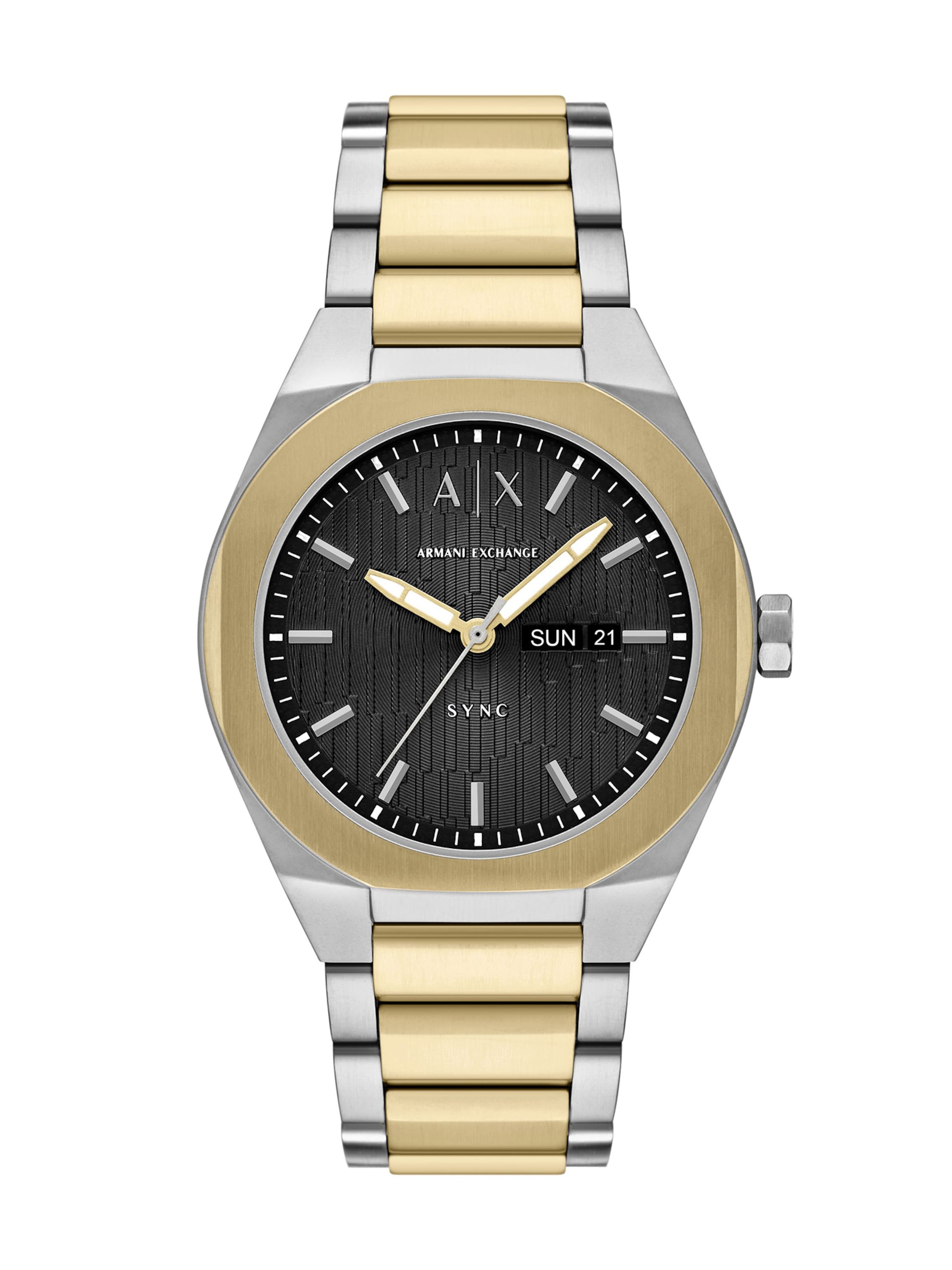 ARMANI EXCHANGE Analoog horloge 'Sync' in Goud: voorkant