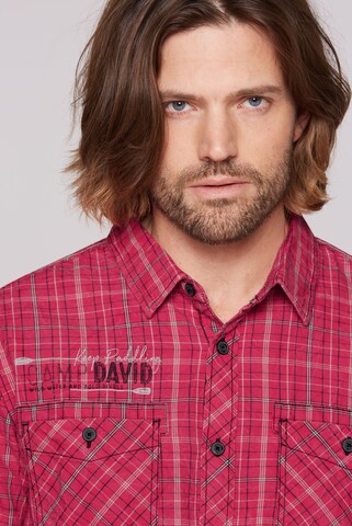 CAMP DAVID Regular fit Button Up Shirt in Red