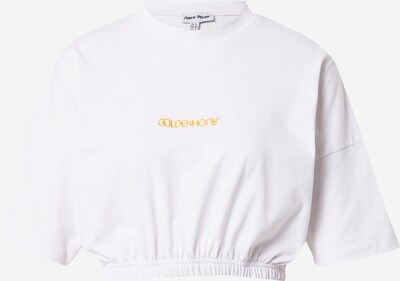 Public Desire Shirt 'SLOGAN GAT' in goldgelb / weiß, Produktansicht