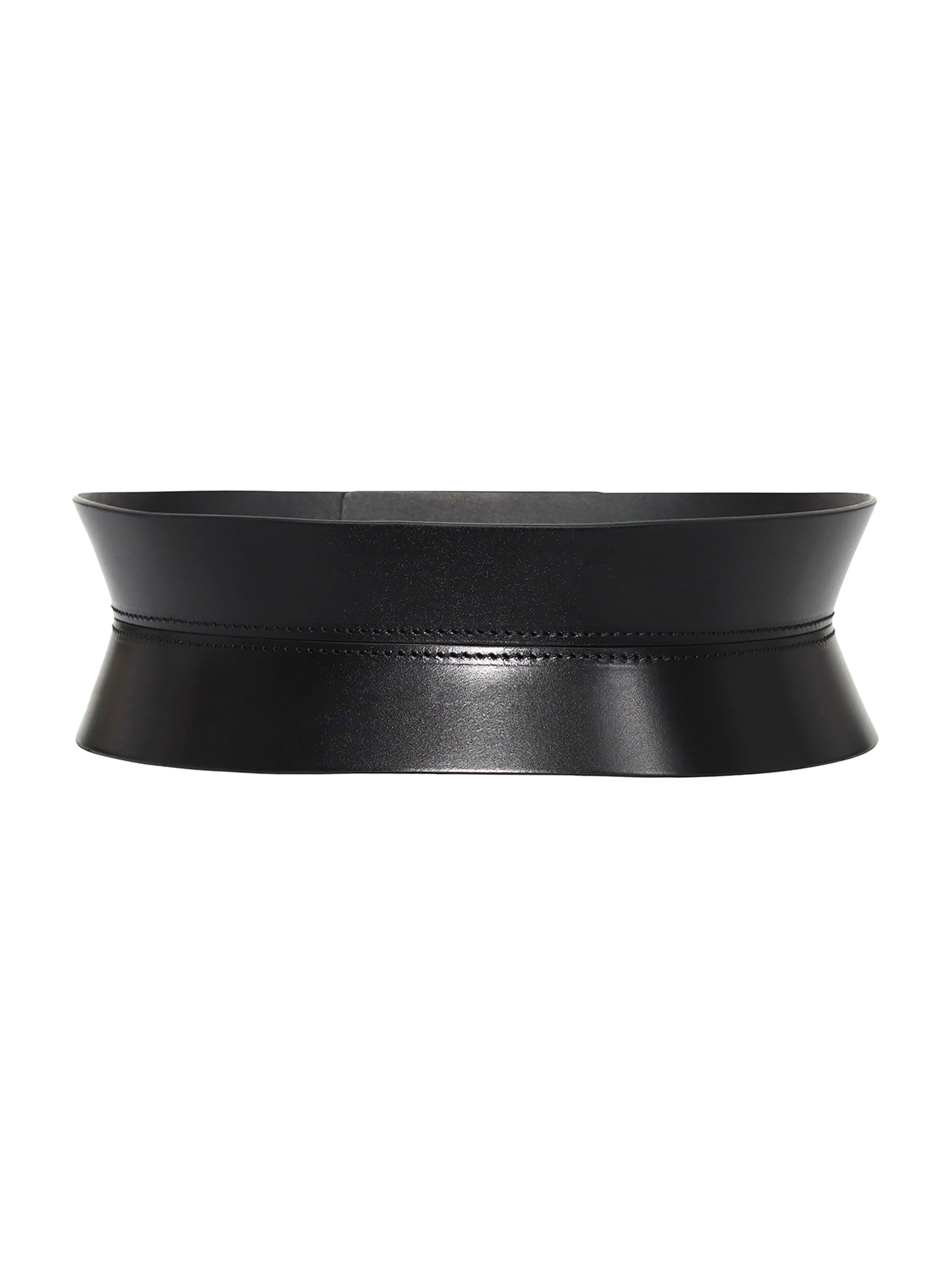 Haute Cuir - Cinturón 'Slim Sablier Corset Belt' en negro: frente