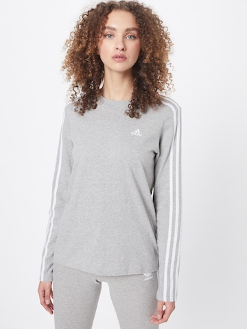 ADIDAS SPORTSWEAR Performance Shirt 'Essentials 3-Stripes' in Grey: front