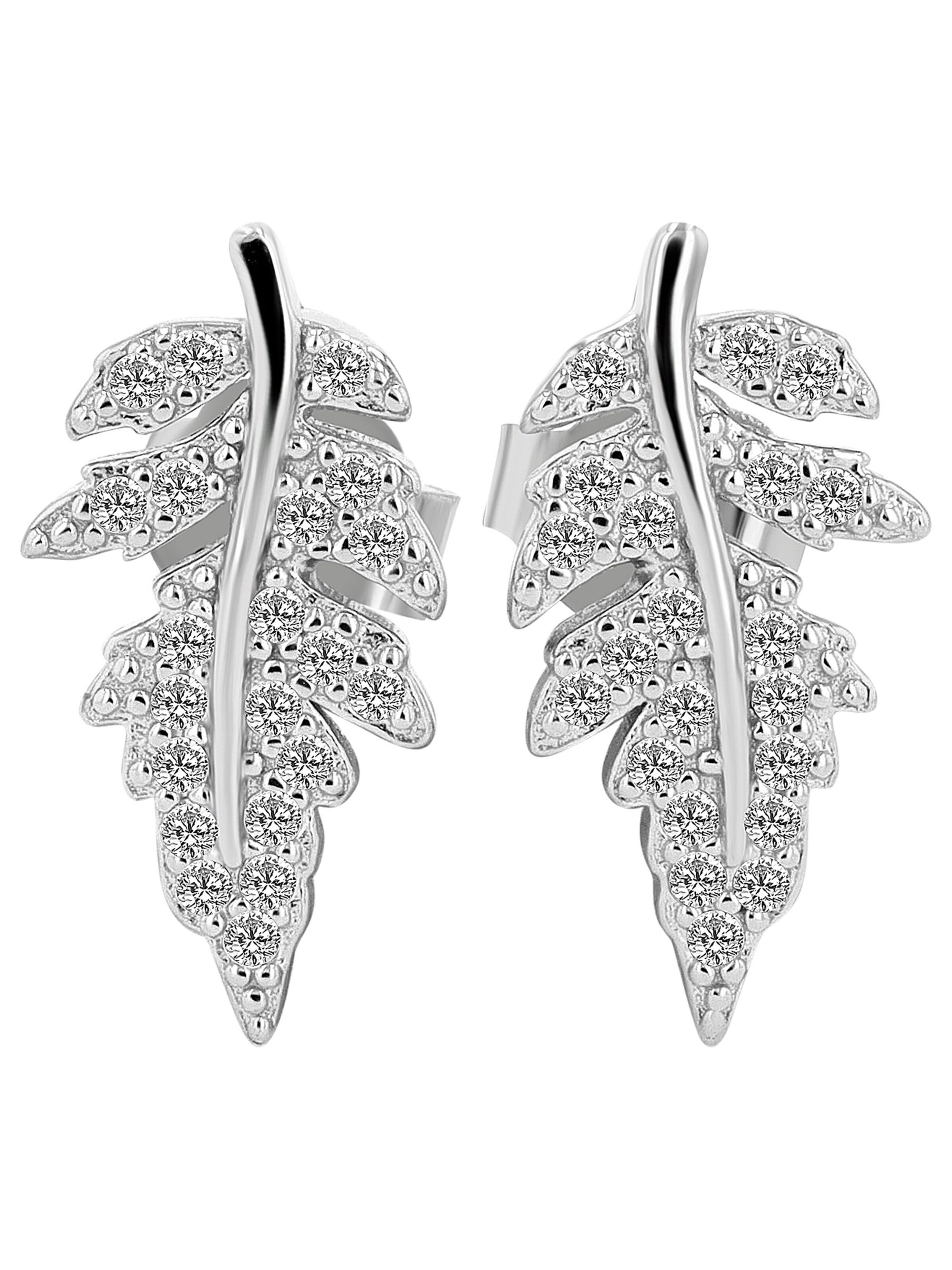 Akzent Earrings '"Hana" aus 925 Sterlingsilber, rhodiniert, langlebig' in Silver: front