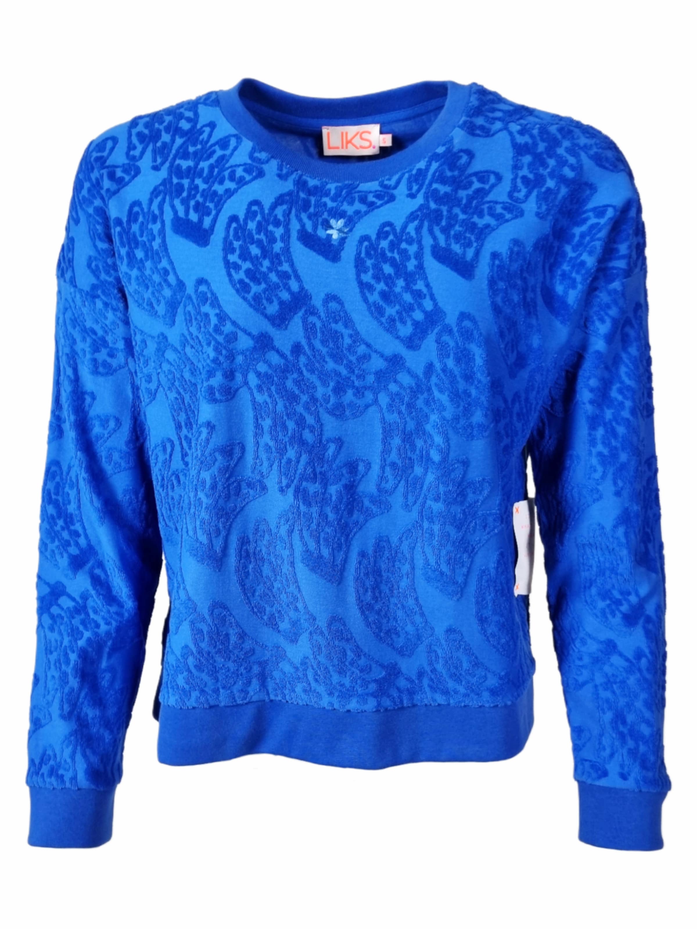 LIKS. Munich Sweatshirt 'Frottee Langarm Sweater' in Blauw: voorkant