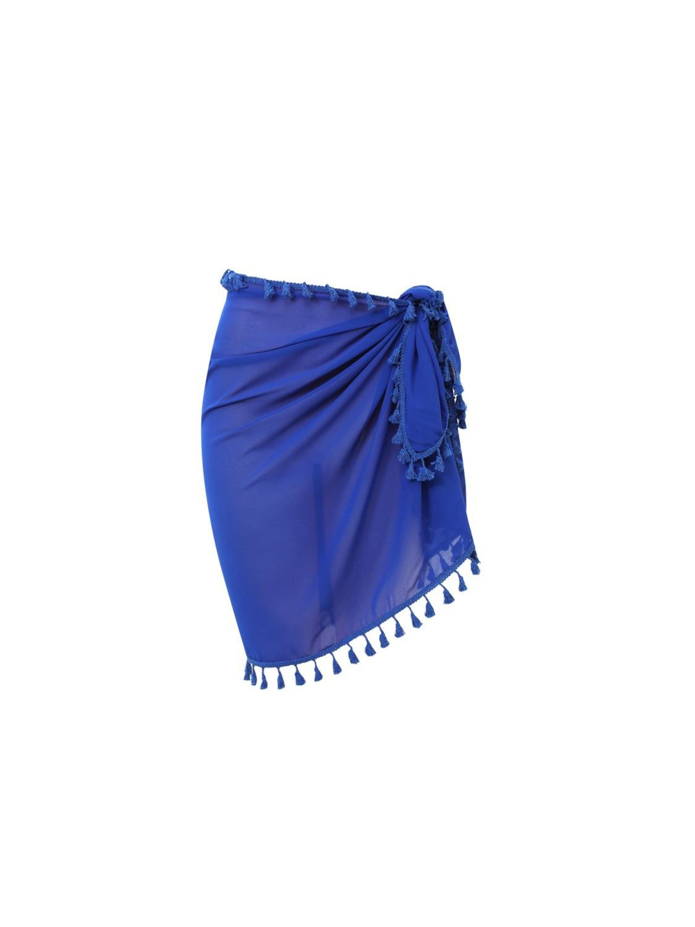 alberto cabale Skirt 'Paréo de plage FRINGES' in Blue: front