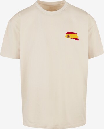 F4NT4STIC Shirt 'Spain Spanien Flagge' in Beige: voorkant