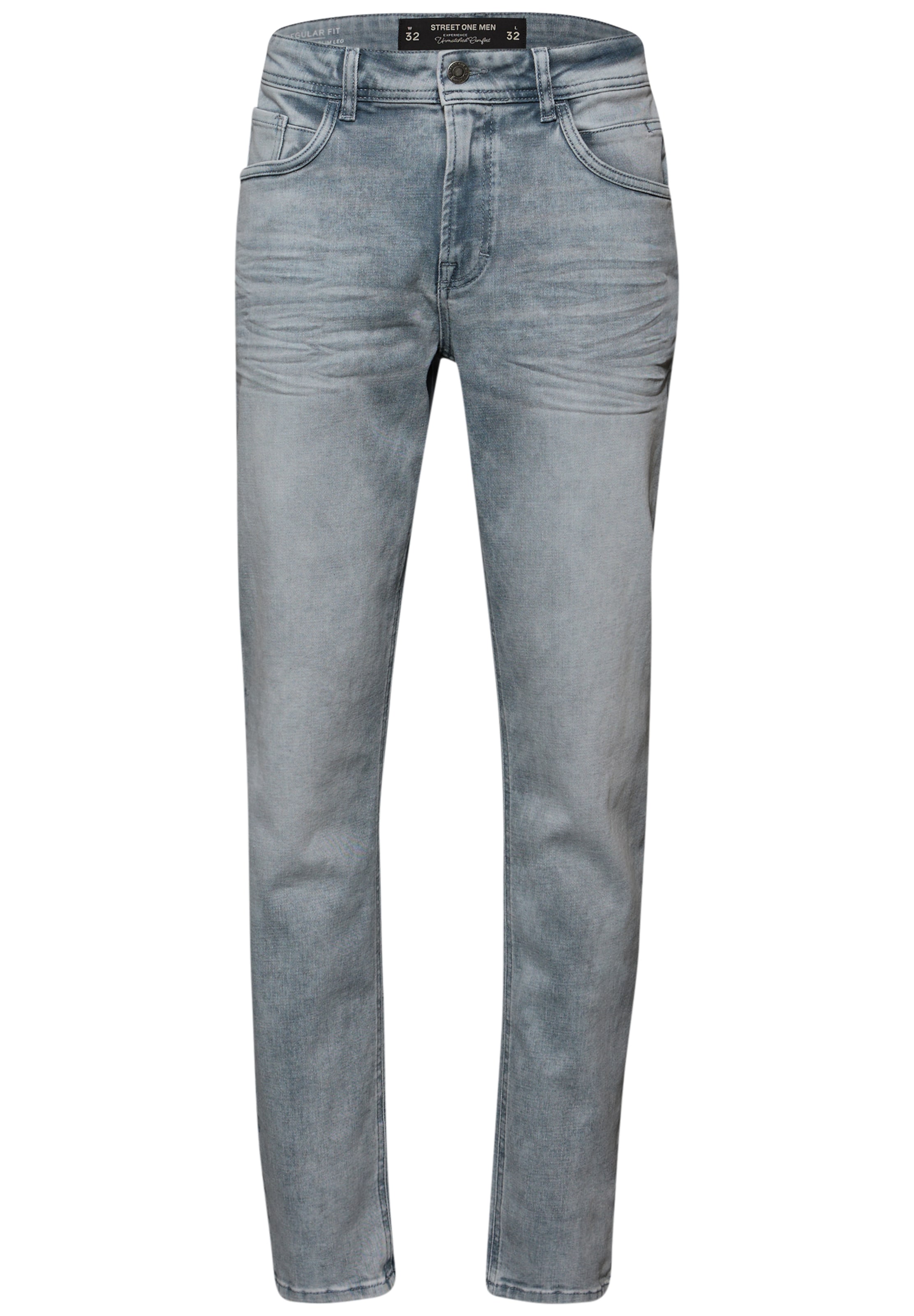 Street One MEN Slim fit Jeans in Grey: front