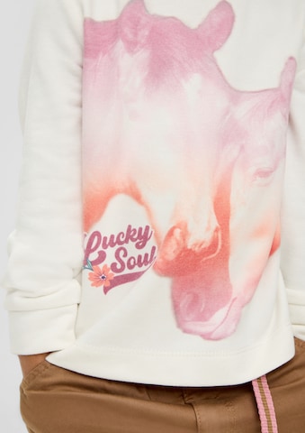 Sweat-shirt s.Oliver en blanc