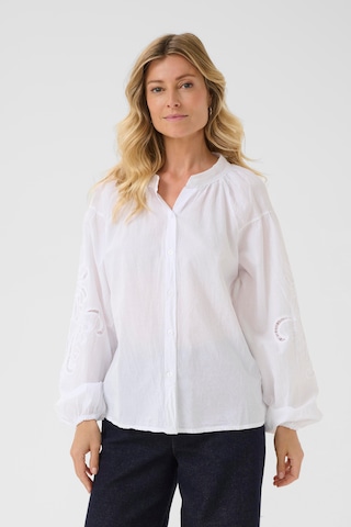 Cream Blouse in Wit: voorkant
