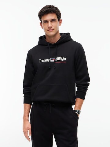 Bluză de molton de la TOMMY HILFIGER pe negru: față