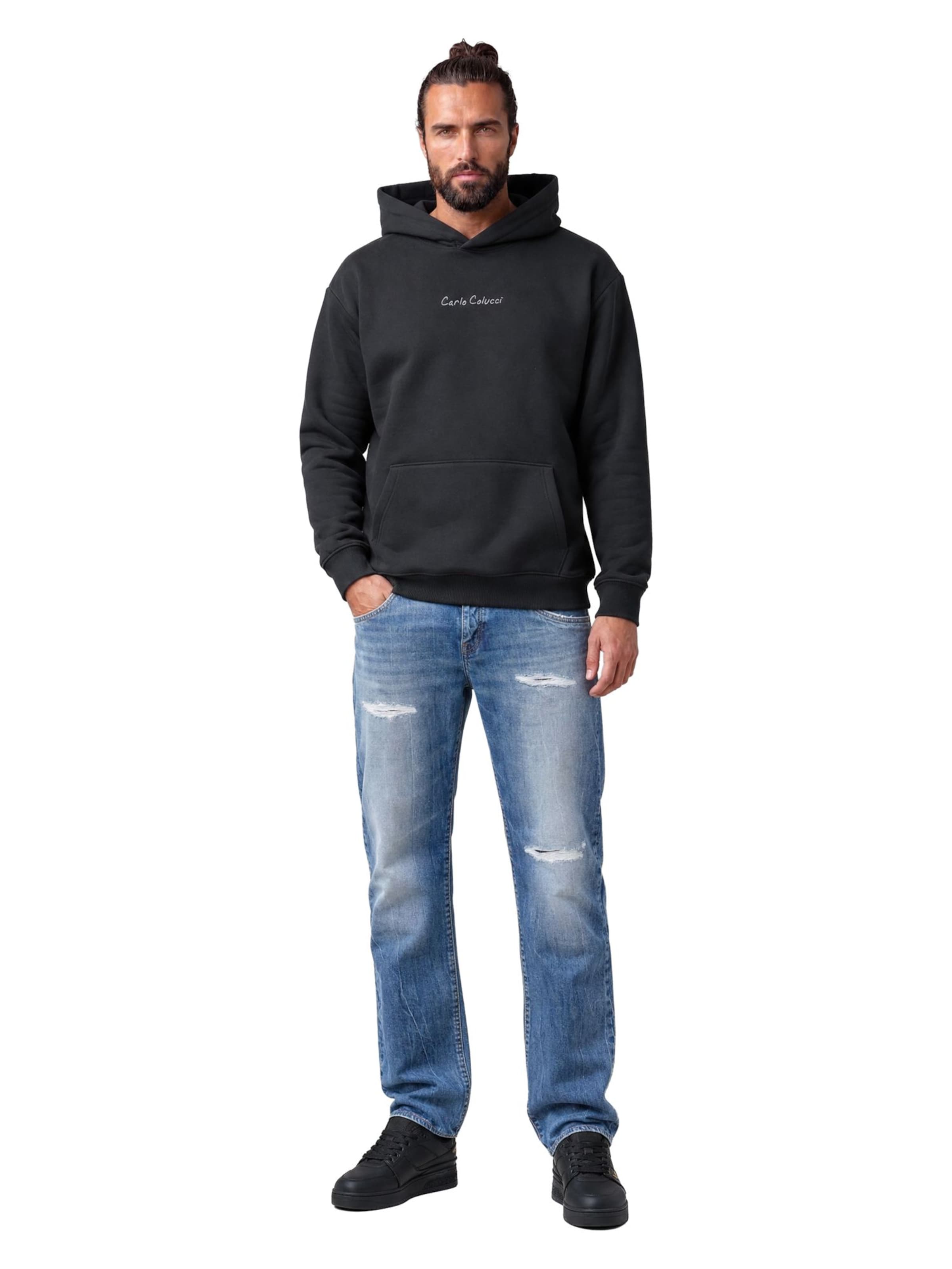 Carlo Colucci Sweatshirt ' Framba ' in Zwart