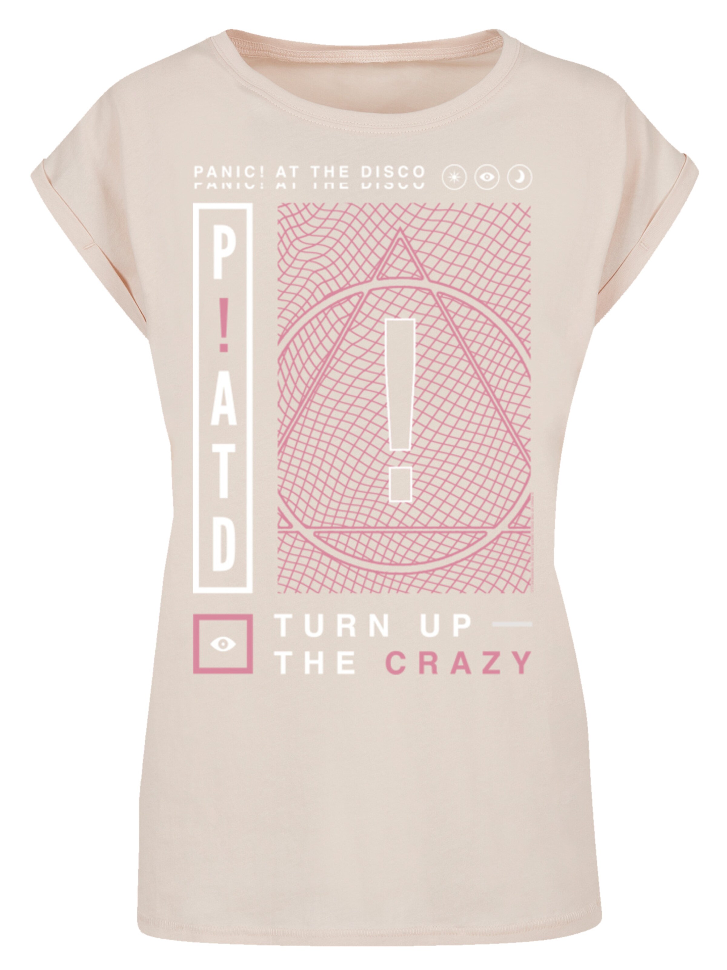 T-shirt 'Panic At The Disco Turn Up The Crazy' F4NT4STIC en beige : devant