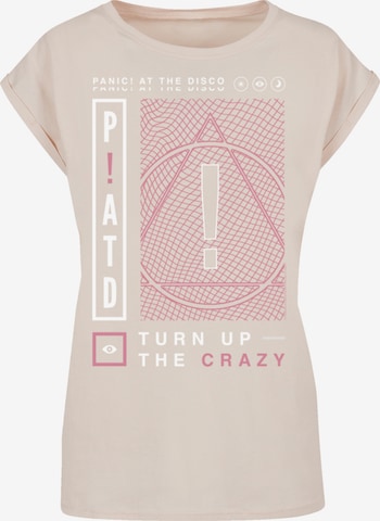 F4NT4STIC T-Shirt 'Panic At The Disco Turn Up The Crazy' in Beige: predná strana