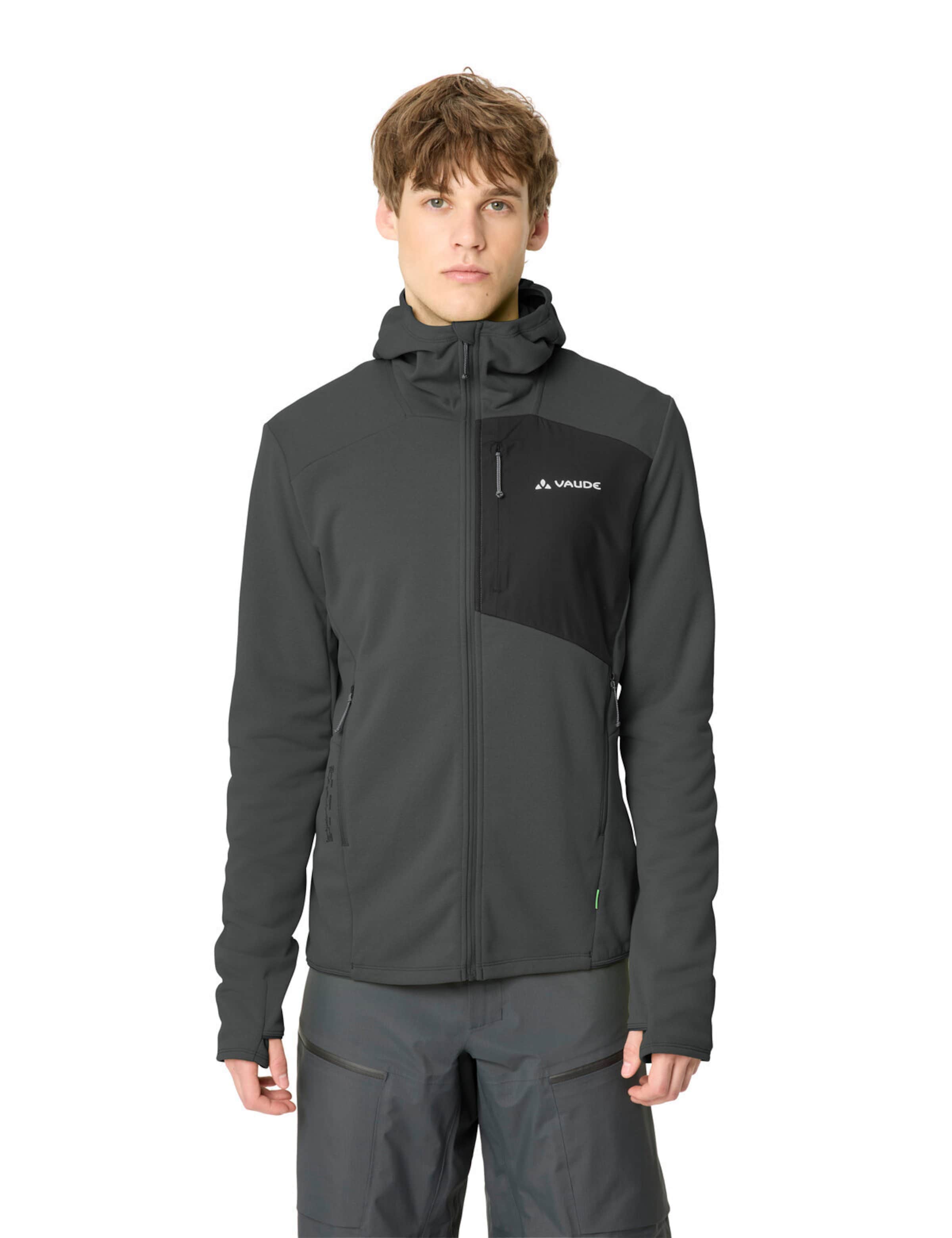 VAUDE Athletic fleece jacket 'Monviso III' in Grey: front