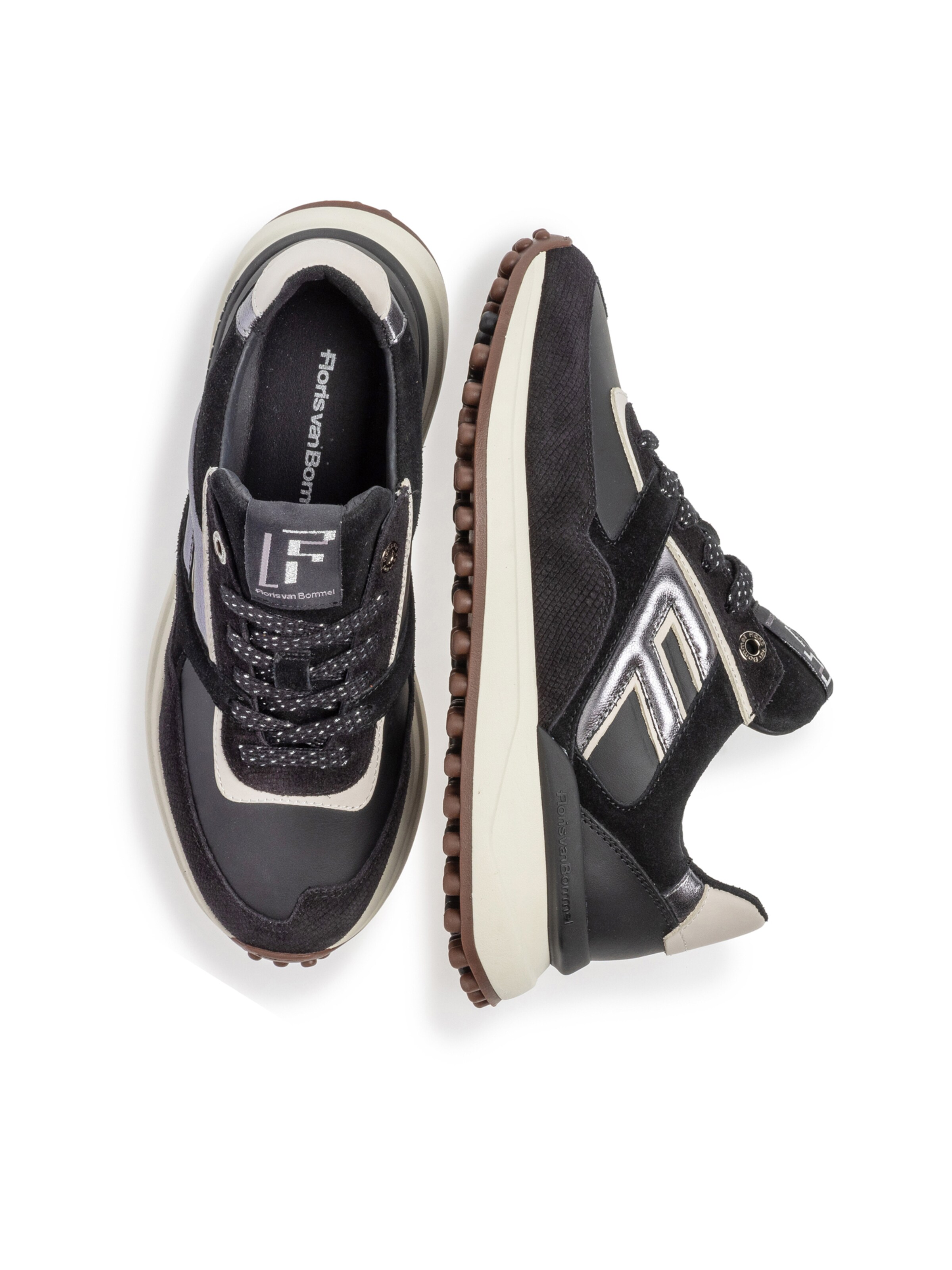 Baskets basses 'Noppi 36' Floris van Bommel en noir