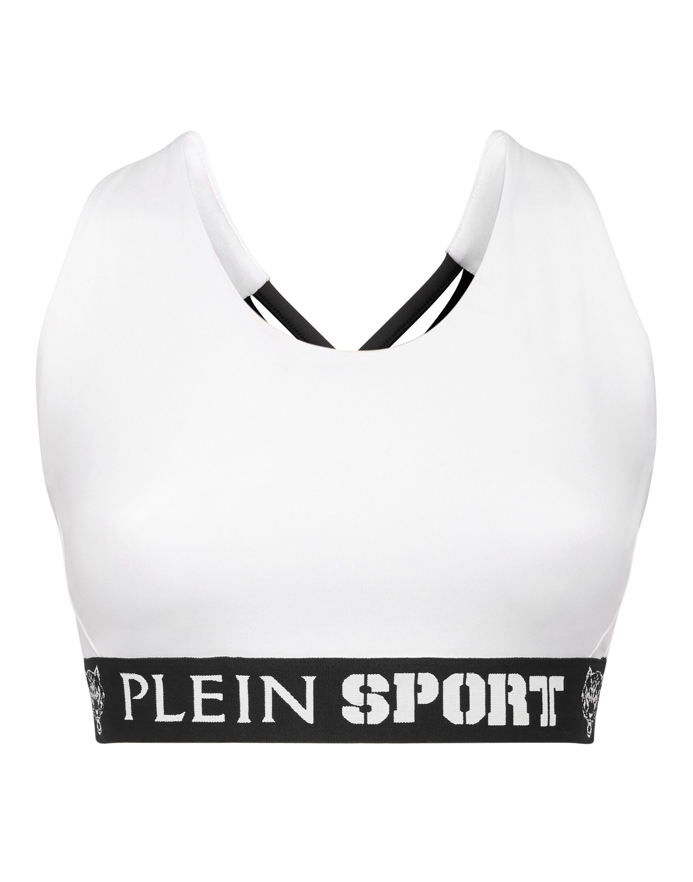 Bustino Reggiseno sportivo di Plein Sport in bianco: frontale