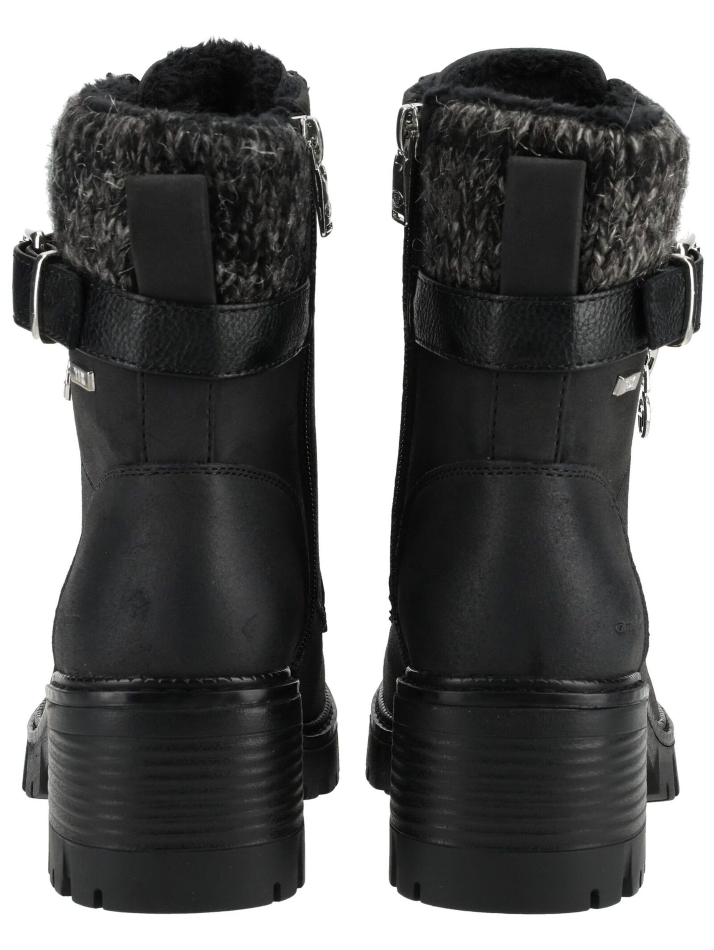 TOM TAILOR Schnürstiefelette in Schwarz