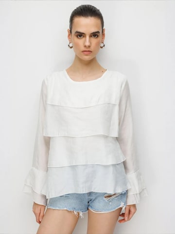 MixRay Blouse 'Blusen' in Wit: voorkant