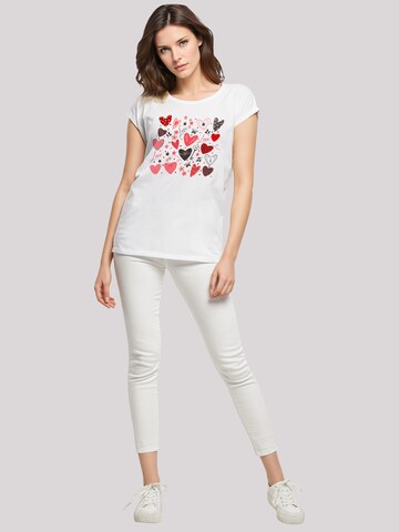 T-shirt 'Cute Herzen Variety Valentinstag' F4NT4STIC en blanc