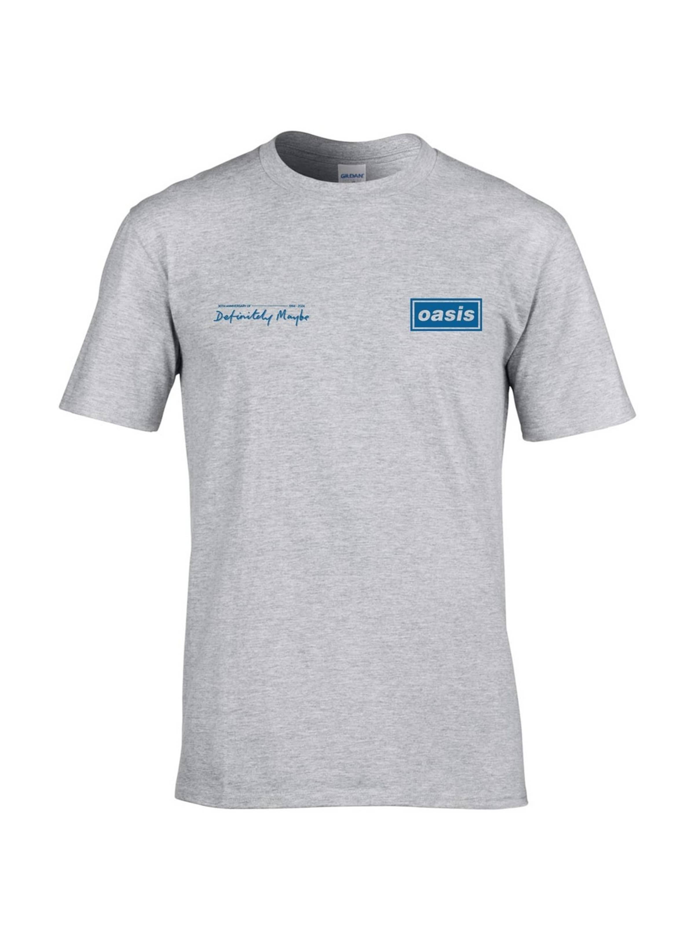 Oasis - Camiseta 'Oasis- Definitely Maybe Tracklistning T-Shirt' en gris: frente