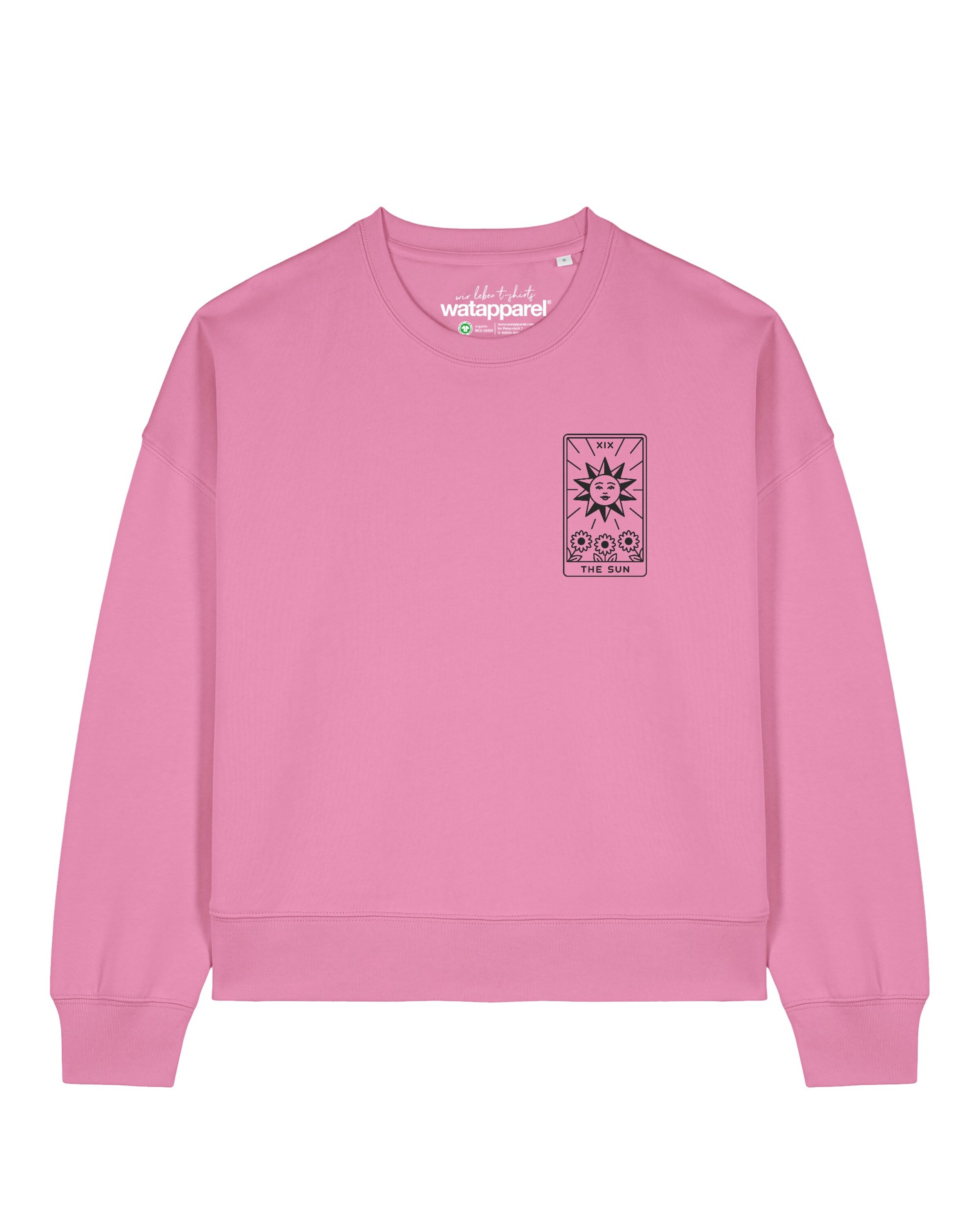 Watapparel Sweatshirt 'Tarot The Sun ' in Pink: Vorderseite