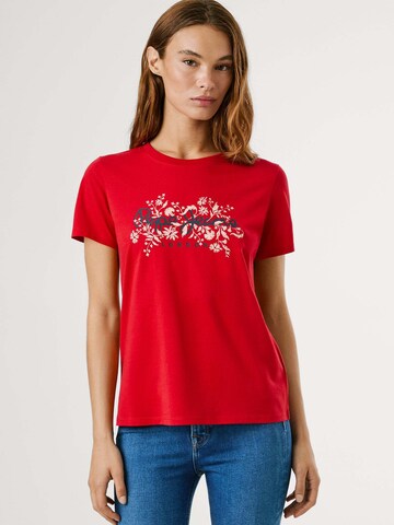 T-shirt 'Bero' Pepe Jeans en rouge : devant