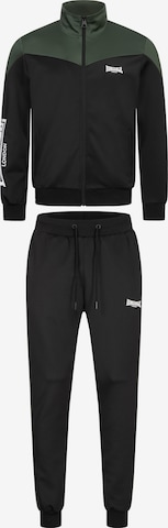 Costum de trening 'Caution' de la LONSDALE pe negru: față