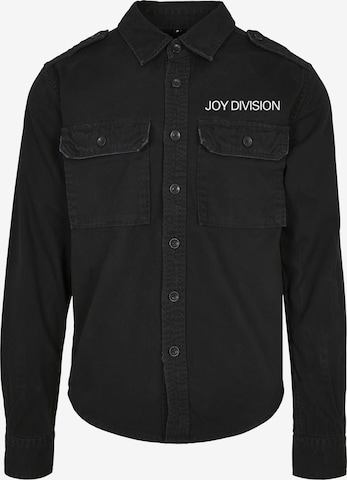 juoda Merchcode Patogus modelis Marškiniai 'Joy Division Up': priekis