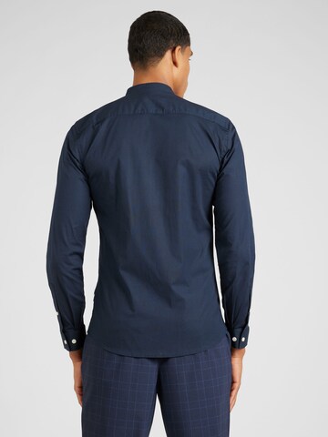 Lindbergh Slim fit Button Up Shirt 'Manderin' in Blue