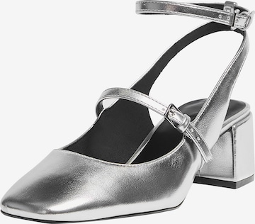 Pull&Bear Slingpumps in Zilver: voorkant