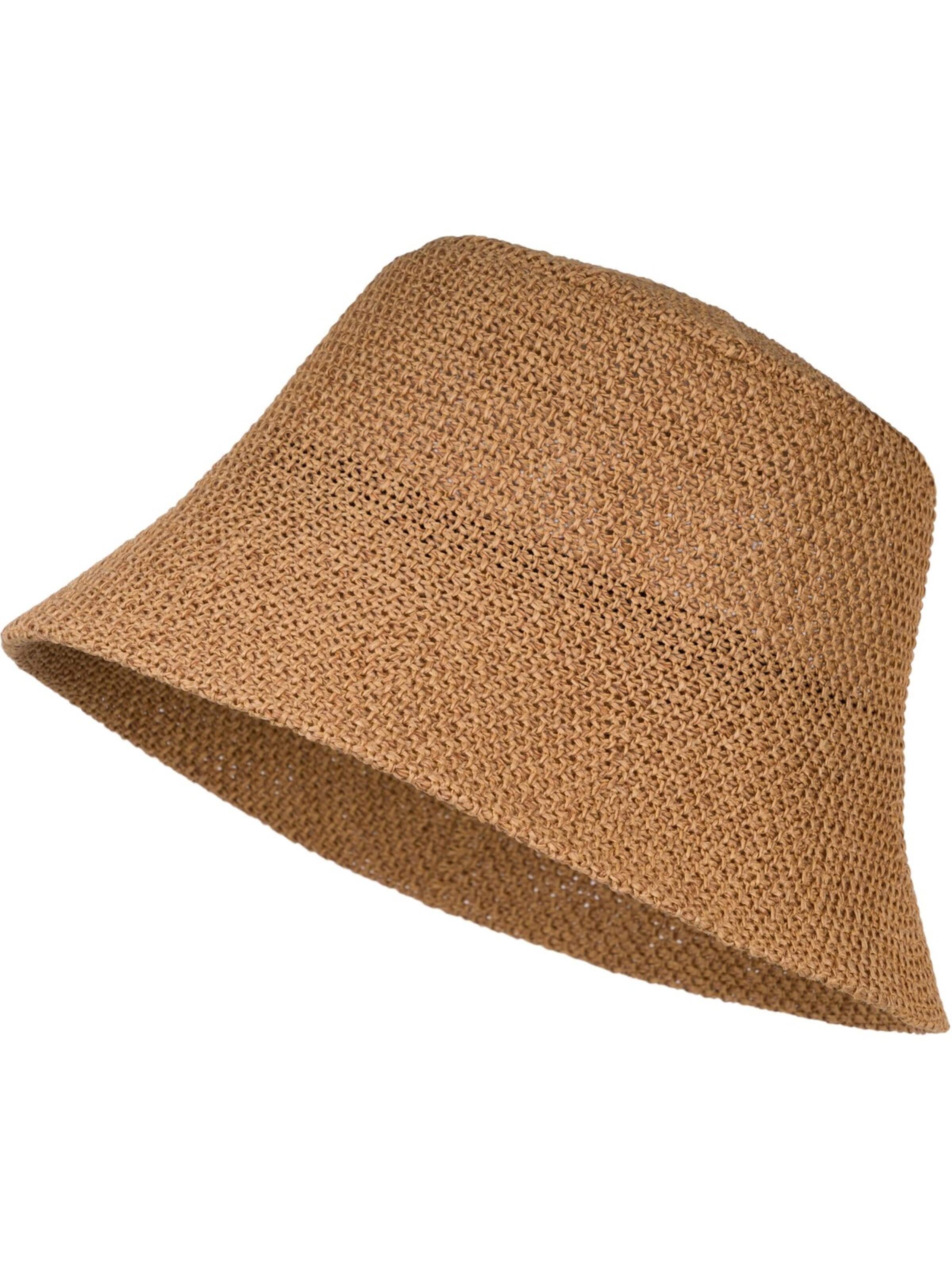 styleBREAKER Hut 'Fischerhut aus Papierstroh - Knautschhut'‌‌‌‌‌‌‌‌‌‌ in Braun: Vorderseite