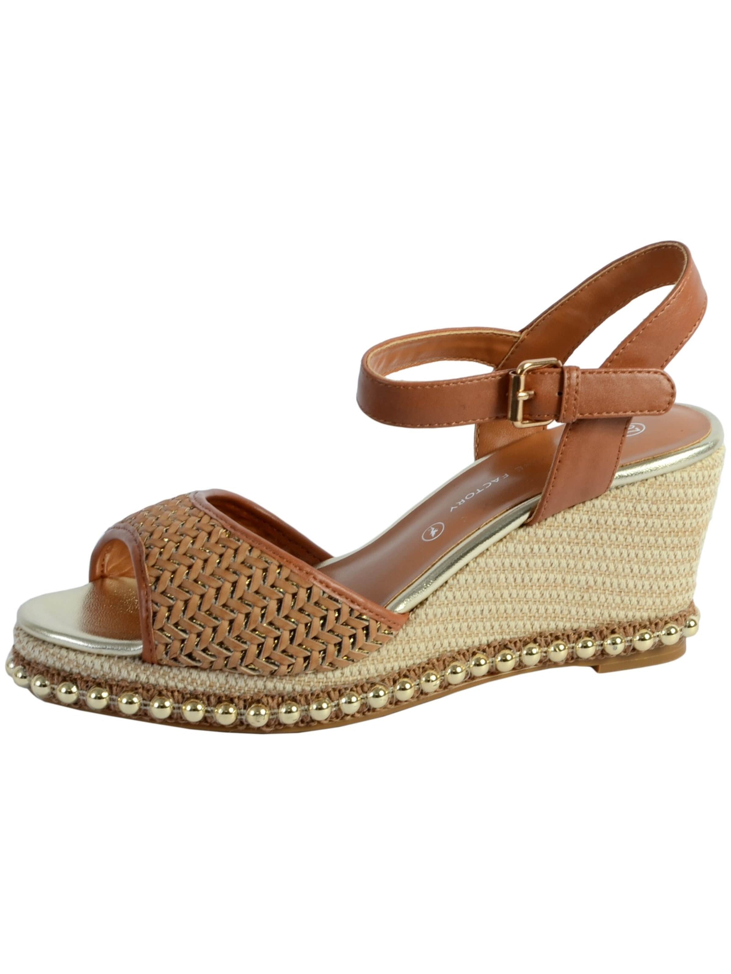 The Divine Factory Sandals in Brown: front