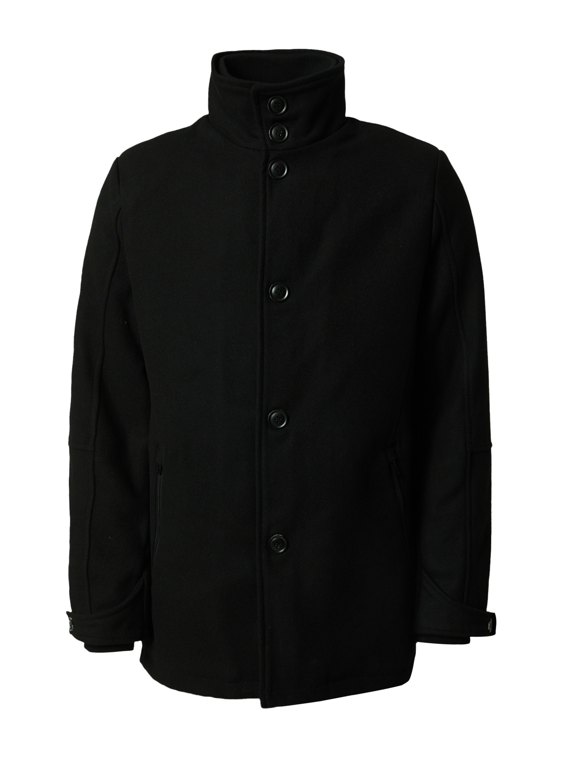 INDICODE JEANS Демисезонная куртка 'Clark' в Черный: спереди