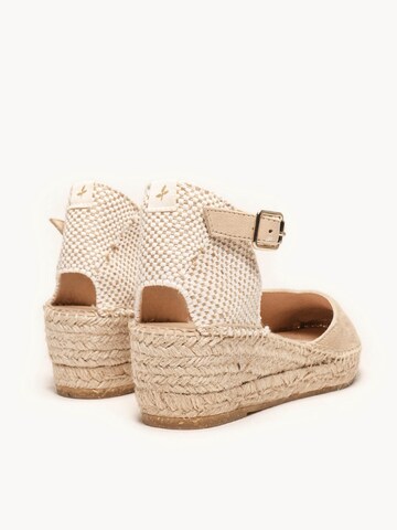 Alhamas - Sandalias con hebilla 'Alpargata Cuña 5 cm' en beige