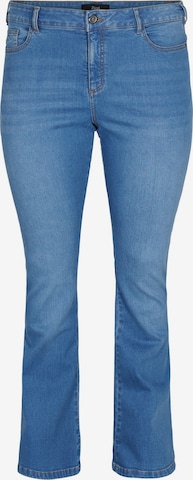 Zizzi Bootcut Jeans 'Ellen' in Blauw: voorkant