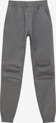 Pull&Bear Tapered Broek in Grijs: voorkant