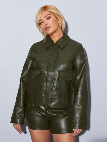 ABOUT YOU x Iconic by Tatiana Kucharova Between-Season Jacket 'Nena' in Green: front